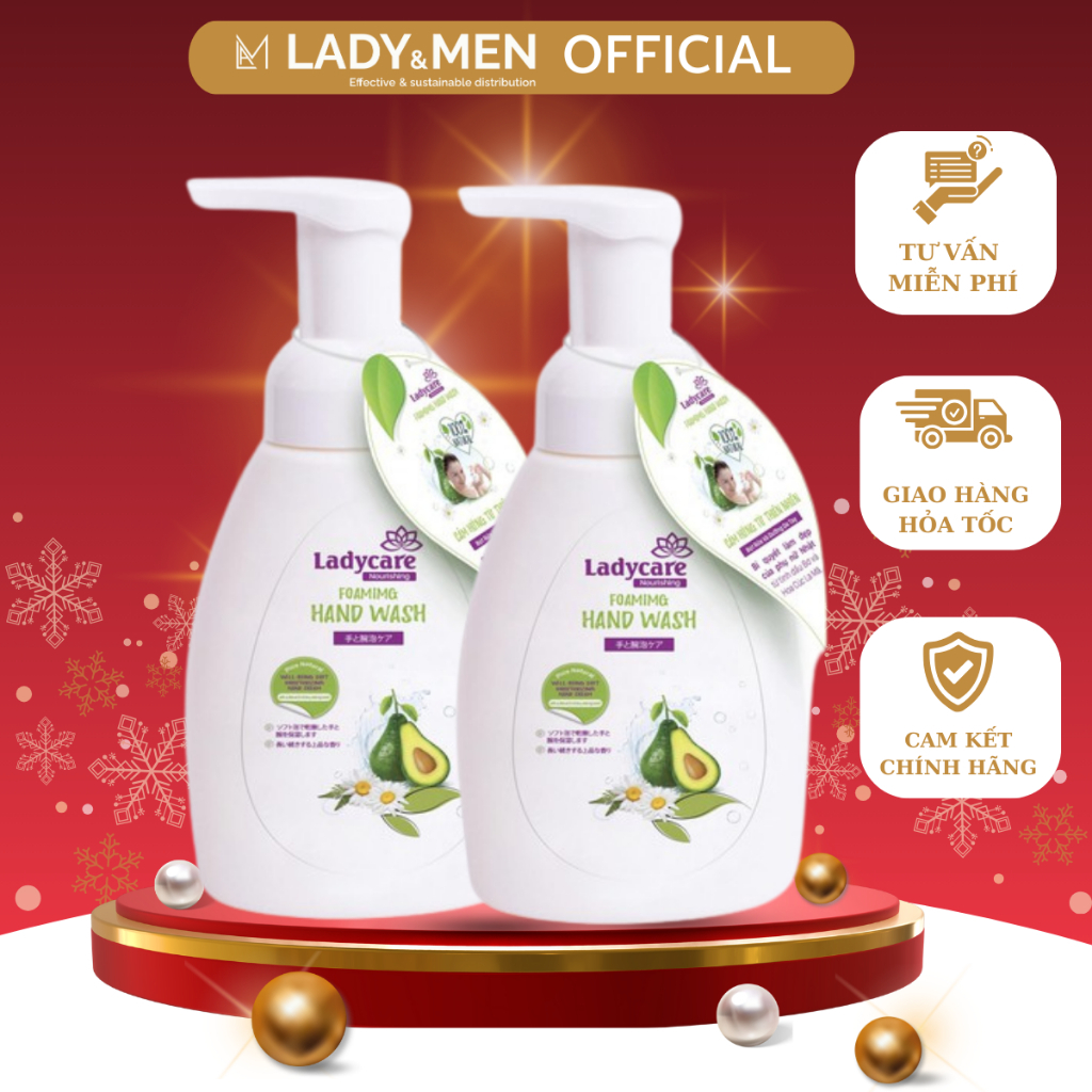 Bọt rửa tay Ladycare Foaming Hand Wash Bộ 2 chai 250ml giữ ẩm, dưỡng da, hương thơm dịu mát - Lady & Men VN