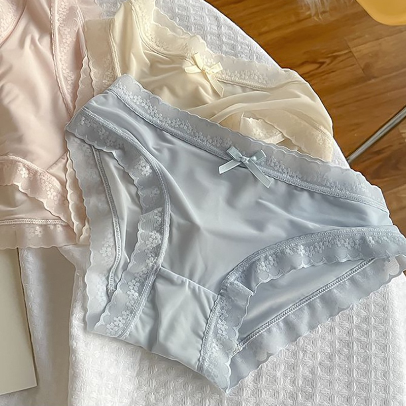 ( SEt 10 quần ) Quần Lót Nữ Cotton su lụa viền hoa co dãn 4 chiều, không lộ vân, co dãn thoáng mát