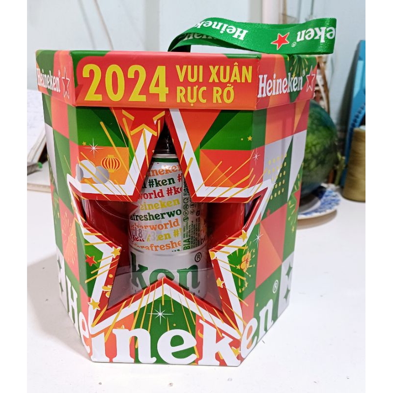 Set 6 lon bia Heineken (Quà tặng Tết 2024)