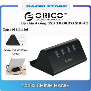 Bộ chia USB 3.0 4 Cổng kiêm giá đỡ điện thoại Orico SHC-U3 - Hàng phân phối Chính Hãng