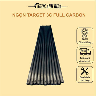 Ngọn cơ bida Target 3C ren 3/8/10 va Radial full carbon phíp adam, đầu universal