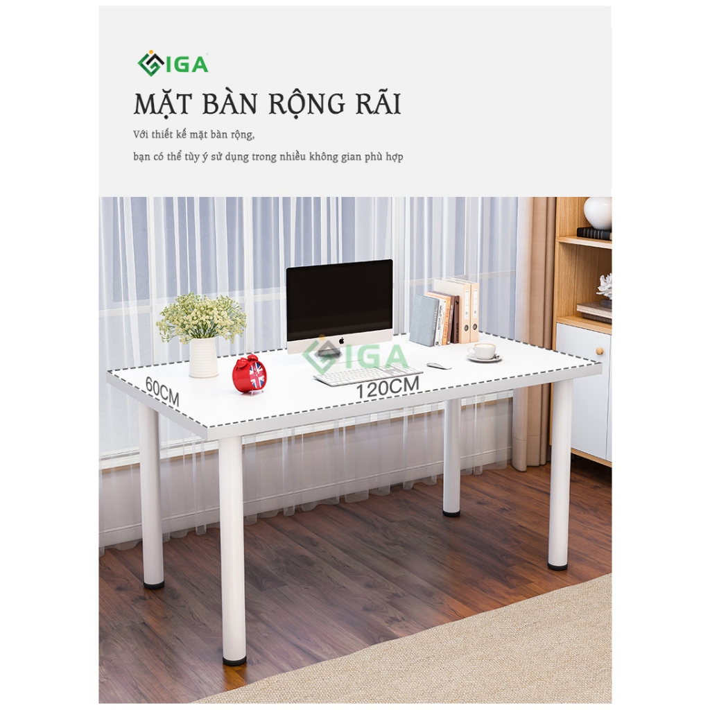 Bàn làm việc chân sắt sơn tĩnh điện chống ghỉ có 2 màu thương hiệu ILUMIA - GM62 | BigBuy360 - bigbuy360.vn