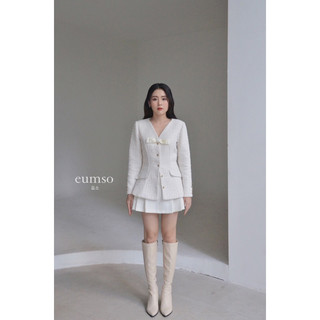 Eumso - chân váy xếp li trắng lily white skirt