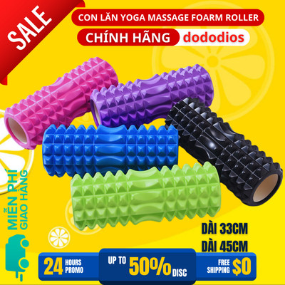 Con Lăn Yoga Massage Foarm Roller, Ống Trụ Lăn Xốp Thể Thao Giãn Cơ Có Gai Roam Rollet Cao - Hàng Chính Hãng Dododios