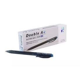 Hộp 12 cây Bút Bi Alpine Double A màu xanh ngòi 0.7mm, Bút bi mực xanh Double A viết êm nét chữ đẹp