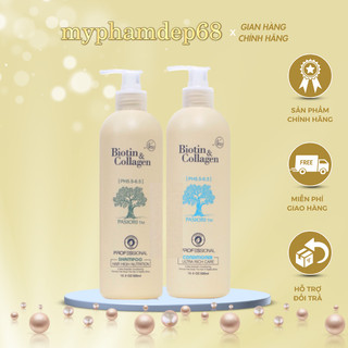  Cặp dầu gội xả Biotin & Collagen phục hồi trị rụng và kích thích mọc tóc của Ý 1000ml 