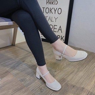Giày mary jane gót vuông 4cm nữ tính kans kai 666-6