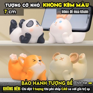 Tượng tô màu, ĐẾ ĐIỆN THOẠI THÚ CƯNG 4 MẪU, size M, thạch cao trắng (Không kèm màu), luyện vẽ, decor