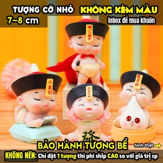 Tượng tô màu, SET 4 BÉ CƯƠNG THI ĐÁNG YÊU, size M, KÈM 12 MÀU 2 CỌ 1 KHAY, thạch cao trắng