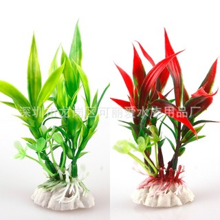 Cây nhựa thuỷ sinh lá tre 2 màu - Trang trí bể cá