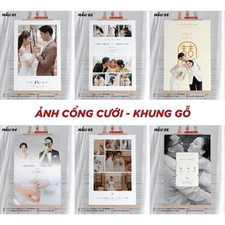 Ảnh cổng cưới gỗ - bảng welcome trang trí đám cưới - biển chào đám cưới - chất liệu in ảnh lụa ép gỗ