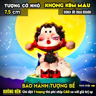 Tượng tô màu, POPMART SKULLPANDA THỎ NGỌC TRUNG THU, size M, thạch cao trắng (Không kèm màu)