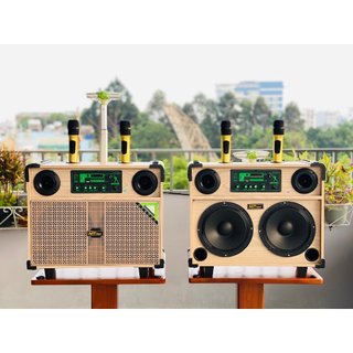 Loa kéo qs 229a - loa kéo di động mini âm thanh lớn - loa kéo di động bass 2.5 tấc - kèm 2 micro không dây