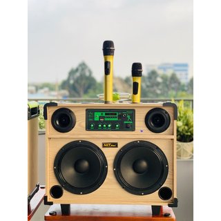 Loa kéo qs 229a - loa kéo di động mini âm thanh lớn - loa kéo di động bass 2.5 tấc - kèm 2 micro không dây - có remote