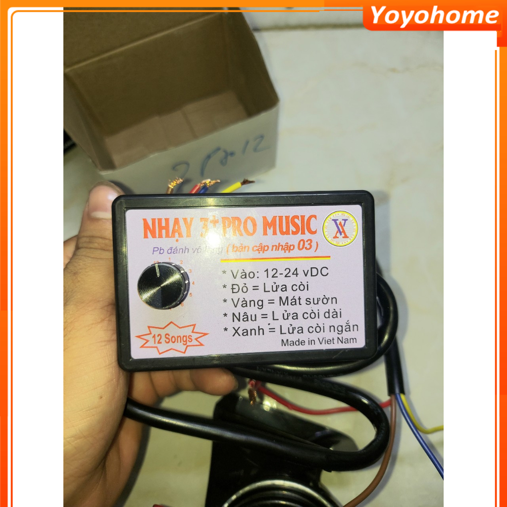 Nhại còi 3 pro 12 bài, Nhại 3 pro 8 bài ,điện auto 12v, 24v, còi hơi, còi điện
