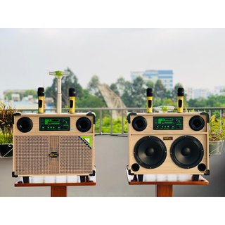 Loa kéo qs 229a - loa kéo di động mini âm thanh lớn - loa kéo di động bass 2.5 tấc - kèm 2 micro không dây - có remote