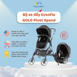 Bộ xe đẩy đôi nôi xách 3-in-1 Evenflo Gold Pivot Xpand Travel System bảo hành 1 năm chính hãng Evenflo