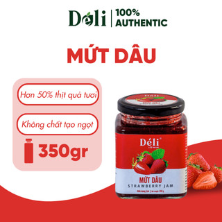 Mứt dâu Déli - 350ml - thịt quả tự nhiên, chuyên dùng pha chế trà trái cây, sinh tố