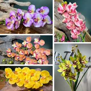 Hoa Lan- Lan Hồ Điệp Giả 9 Bông-Lan Hồ Điệp Cao Su Cao Cấp Dùng Để Trang Trí Nội Thất, Decor Shop, Quán Cafe
