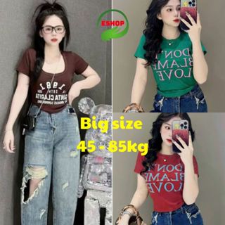 Áo croptop kiểu baby tee ESHOP Áo Thun Nữ Bigsize Kiểu Đẹp Thun Tăm Lạnh Ôm Body MS001 Áo Cổ TRòn Tay Ngắn Đẹp Xinh