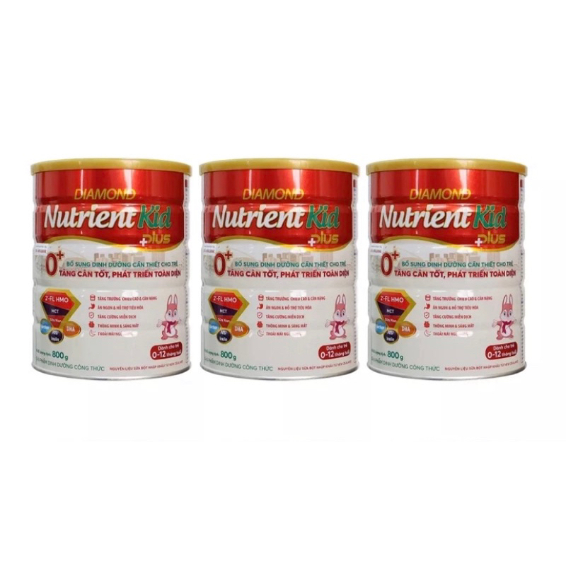 Combo 3 HỘP SỮA BỘT DIAMOND NUTRIENT KID PLUS 0+/1+/Grow IQ 800g