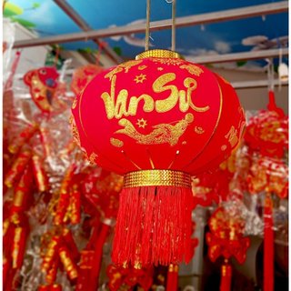 Đèn lồng đỏ chất liệu vải nhung treo tết lễ hội đường kính lớn 60cm 80cm
