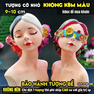 Tượng tô màu, NÀNG MẪU XINH, size L, thạch cao trắng (Không kèm màu), luyện vẽ, decor