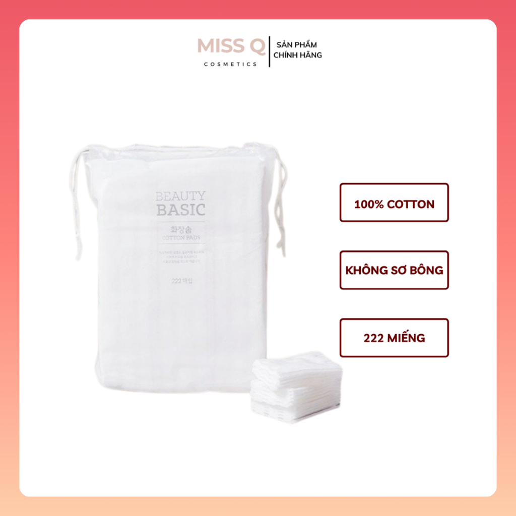 Bông tẩy trang cotton pad Emart 222 miếng, mềm dai, không sơ bông | MISS Q COSMETIC