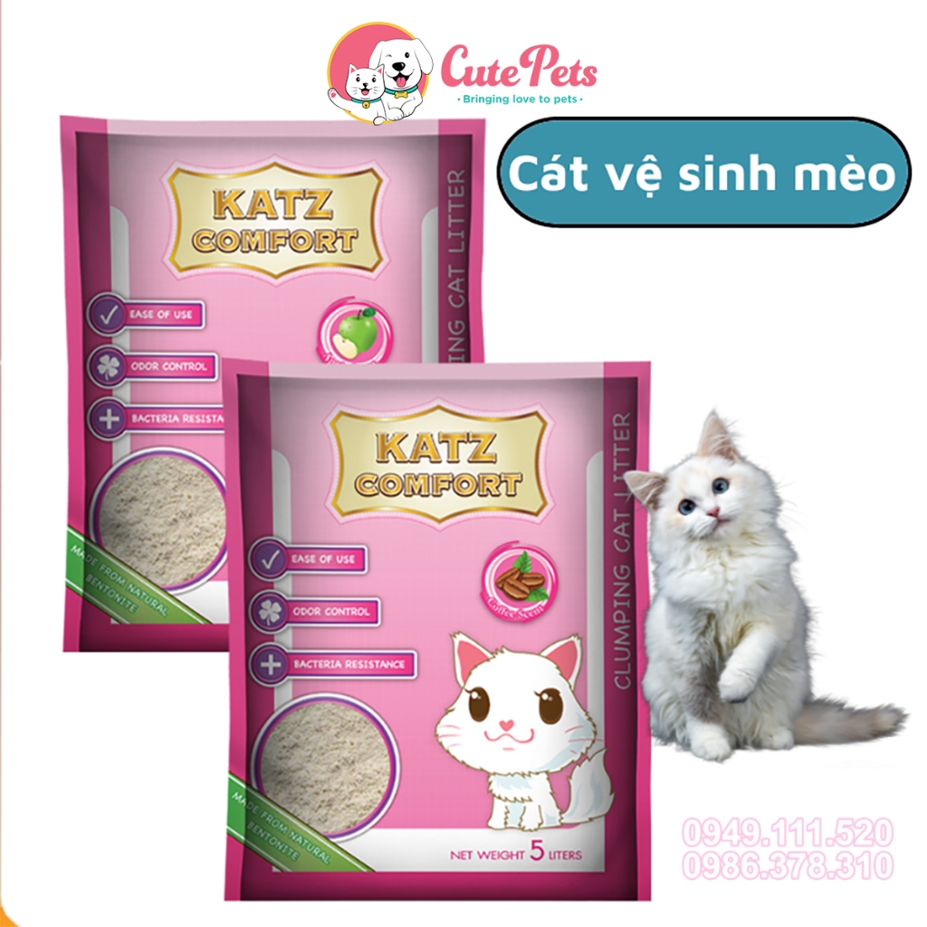 Cát mèo Katz Comfort 10L Cát vệ sinh mèo Thái Lan loại 1 túi - Phụ kiện thú cưng