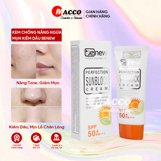 Kem Chống Nắng Ngừa Mụn Kiềm Dầu BENEW PERFECTION SUNBLOCK Cream SPF 50 PA+++ (50ml) Cho Da Dầu