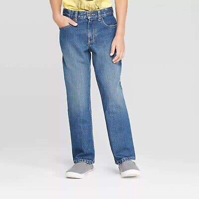 Quần jean dài bé trai cat &Jack dư xịn, from rộng, vải không co giản ( Size từ 14- 62 ký)