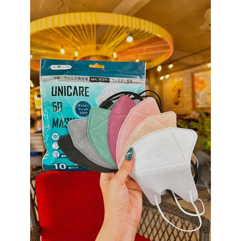 Sỉ 100 Cái Khẩu Trang 5D Uni Mask 3 Lớp Kháng Khuẩn Màu Pastel