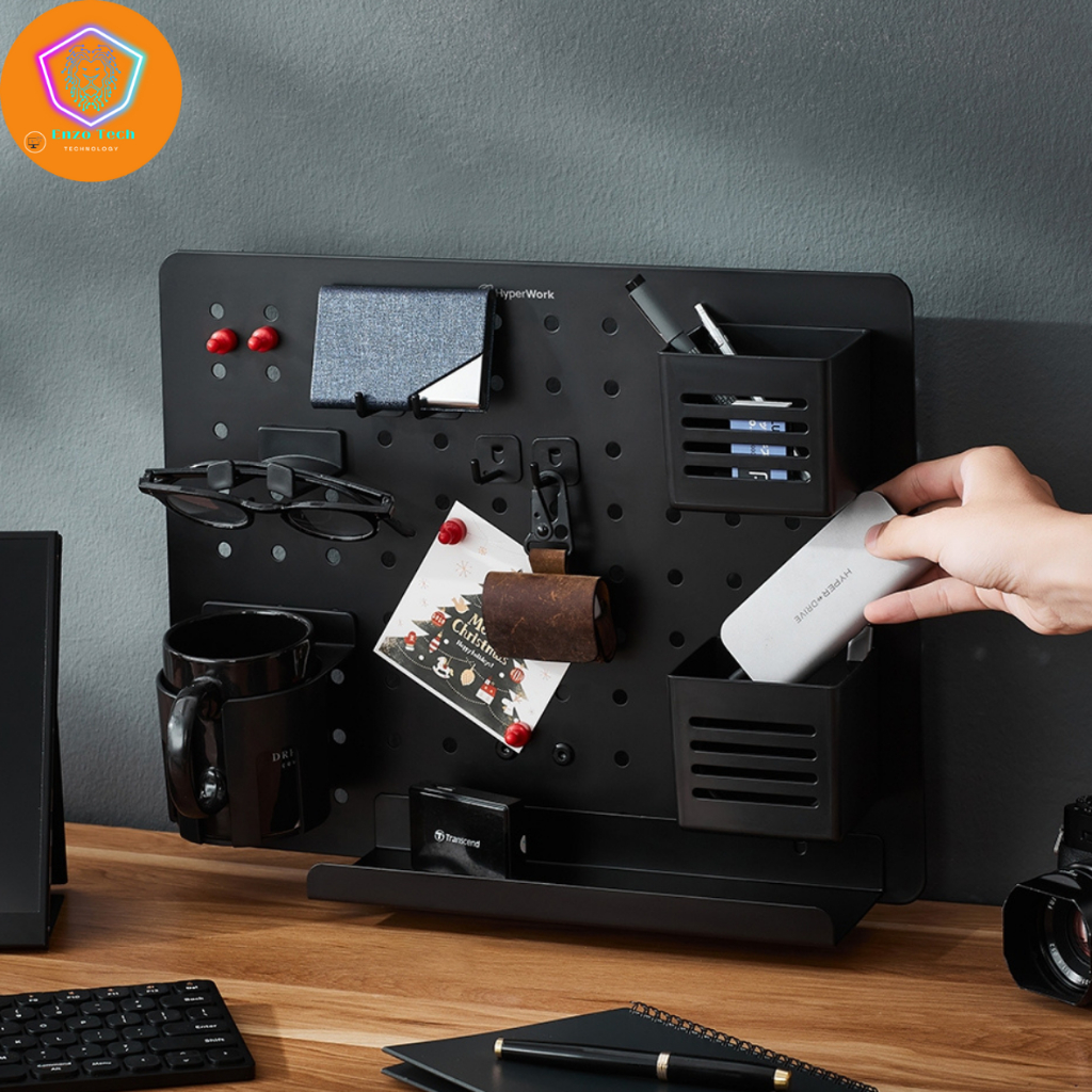 Bảng treo đồ HyperWork Omni Board PG03 xoay 360 độ + Kẹp Bàn (HyperWork Pegboard PG03)