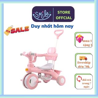 xe ba bánh có cán đẩy cao cấp có đèn nhạc