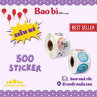 Baobi24 Cuộn 500 stick dán nhãn dễ thương
