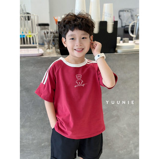 Bộ short gấu Teddy đỏ bé trai