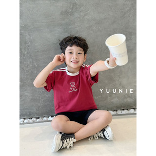 Bộ short gấu Teddy đỏ bé trai