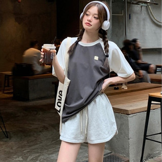 Áo phông thun cổ tròn nữ phối màu dáng cộc tay kiểu basic chất cotton 2c cao cấp màu sắc basic form đẹp Deliz