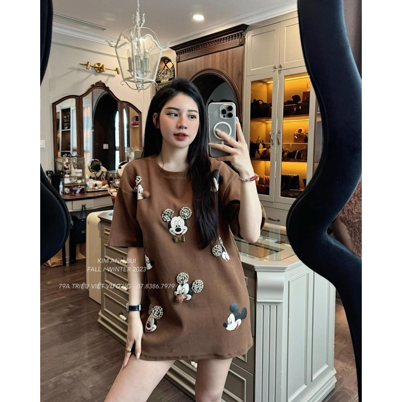 Áo phông mickey và thỏ QCL1 chuẩn Kim Anh Bùi