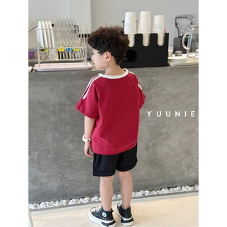 Bộ short gấu Teddy đỏ bé trai