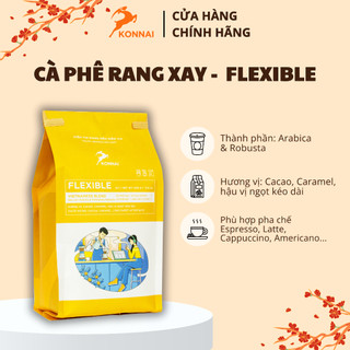 Cà phê rang xay nguyên chất FLEXIBLE - Konnai Coffee hạt Arabica và Robusta - hậu vị ngọt kéo dài