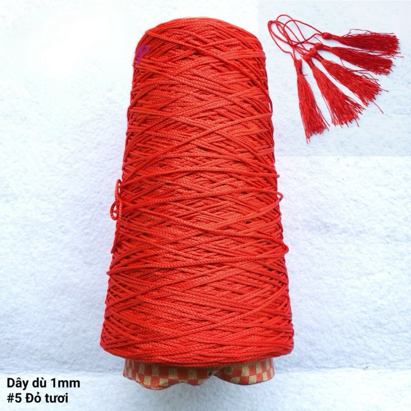 Cuộn dây dù 1mm làm tua rua , dây treo tết