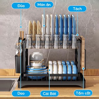 Kstook kệ bát inox 2 tầng
