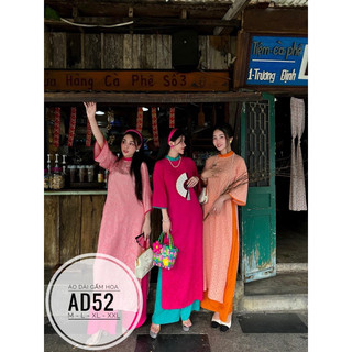 BIGSIZE Áo dài gấm hoa AD52