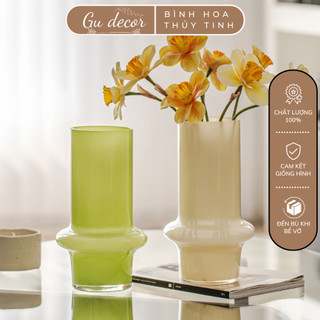 Bình hoa decor trang trí nhà cửa, bình hoa thủy tinh Tulip decor phòng ngủ và trang trí phòng khách cao cấp