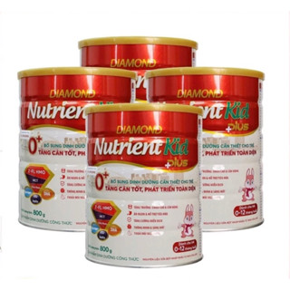[Mẫu mới] Combo 4 Lon Sữa Nutrient Kid Plus 0+, 1+ 800g thây thế Sữa Diamond Nutrient kid 1, 2 700g.