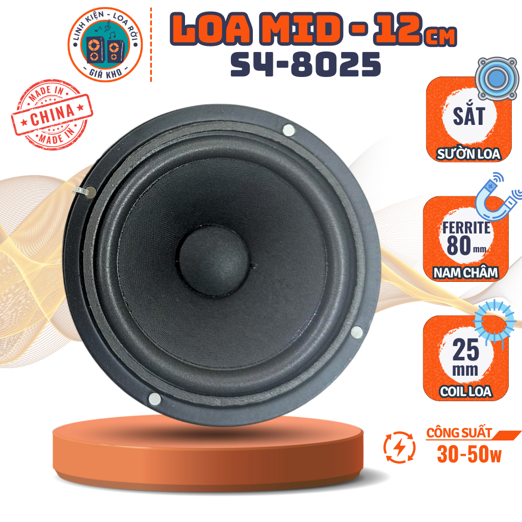 Loa Mid 12cm - Từ Loa: 80m | Coil Loa 25mm - Mã LGK: M4-8025