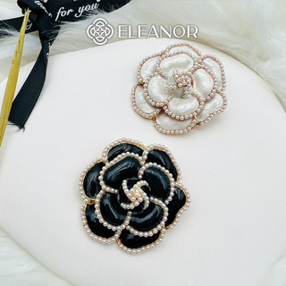 Ghim cài áo nam nữ Eleanor Accessories hình hoa hồng đính ngọc trai nhân tạo phụ kiện thời trang 3742