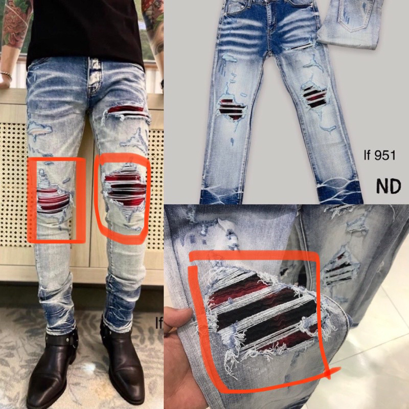 Miếng Vá Da Bike Đỏ Đen, Xám Đen, Vàng Đen May Phối Vết Rách Quần Áo Jeans Xịn Như Hàng Auth