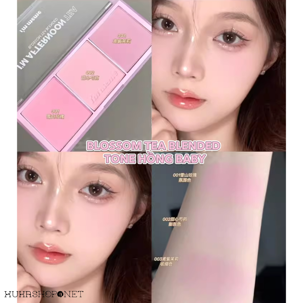 Bảng má hồng bảng phấn má 3 màu I’m Meme Afternoon Tea Blusher Palette 11.4g